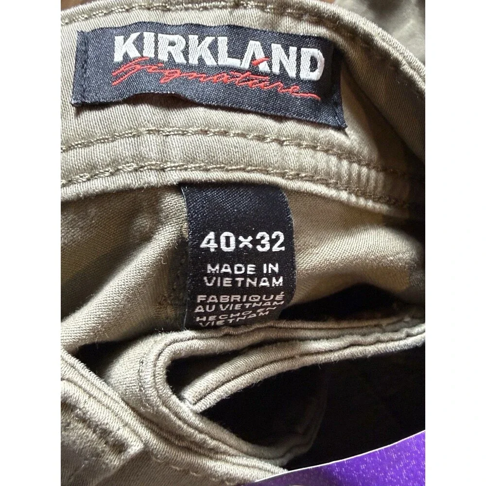 Kirkland Signature Men 5 Pocket Brushed Cotton Pants Desert Sand Khaki 40x32 NWT